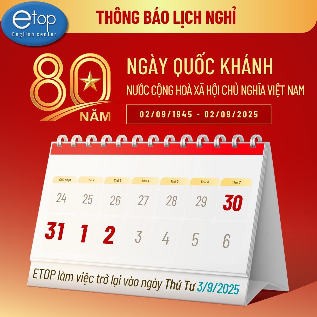 LỊCH NGHỈ LỄ QUỐC KHÁNH 02/09/2025